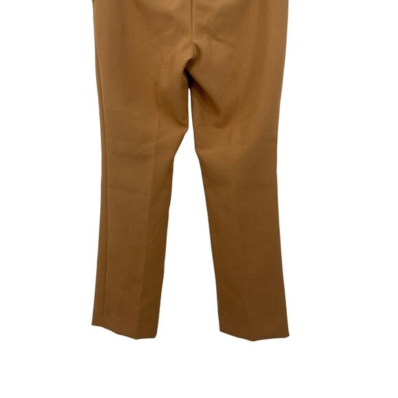 Ann Taylor Factory Petite Women 2P Camel Brown Trousers With Black Piping Detail - Picture 9 of 10
